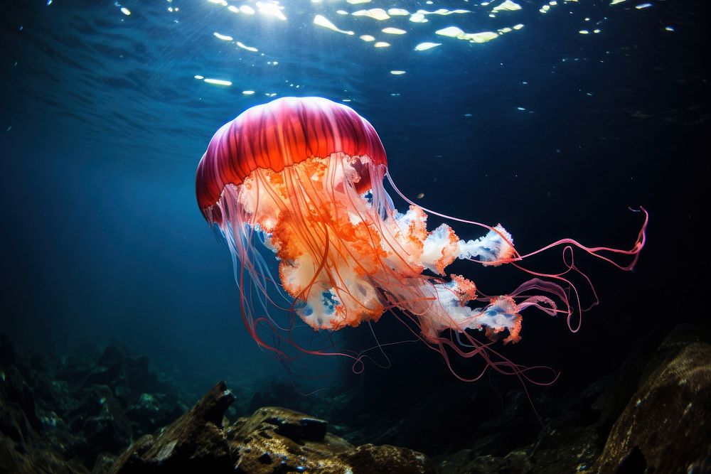 Jellyfish animal sea invertebrate. AI generated Image by rawpixel.