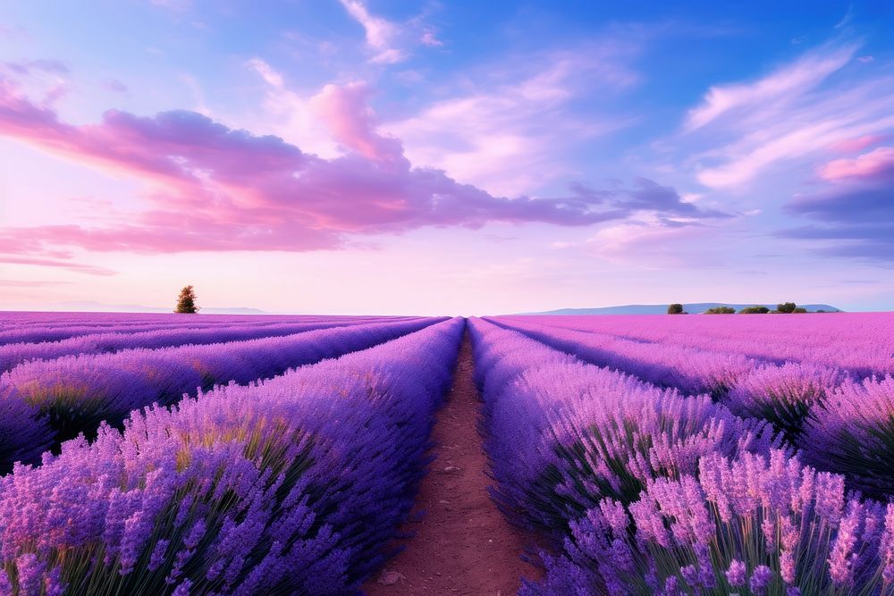 Lavender sky landscape outdoors. 