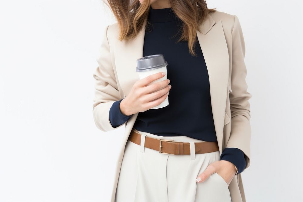 Cup holding sleeve blazer. AI generated Image by rawpixel.