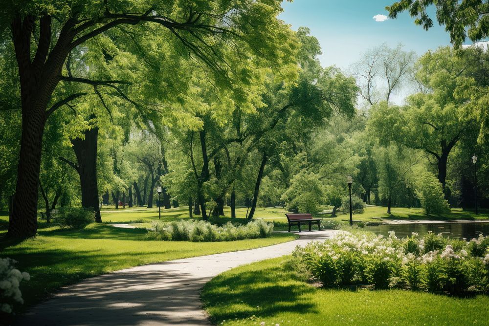 Park outdoors woodland nature. AI generated Image by rawpixel.