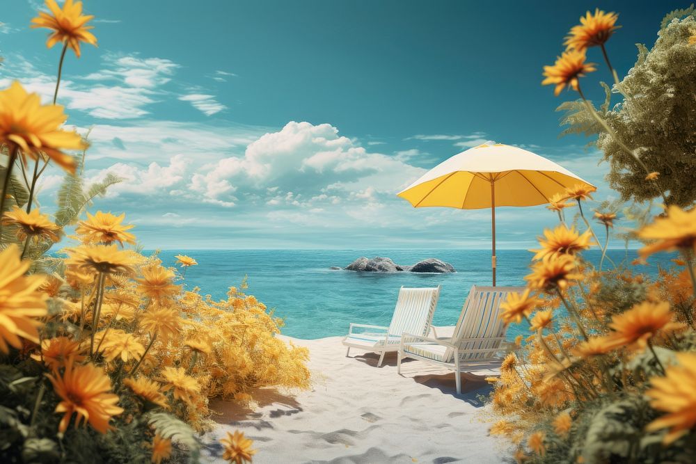 Nature summer outdoors horizon. AI generated Image by rawpixel.