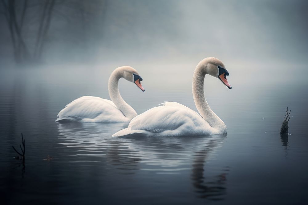 Swan outdoors animal nature. AI generated Image by rawpixel.