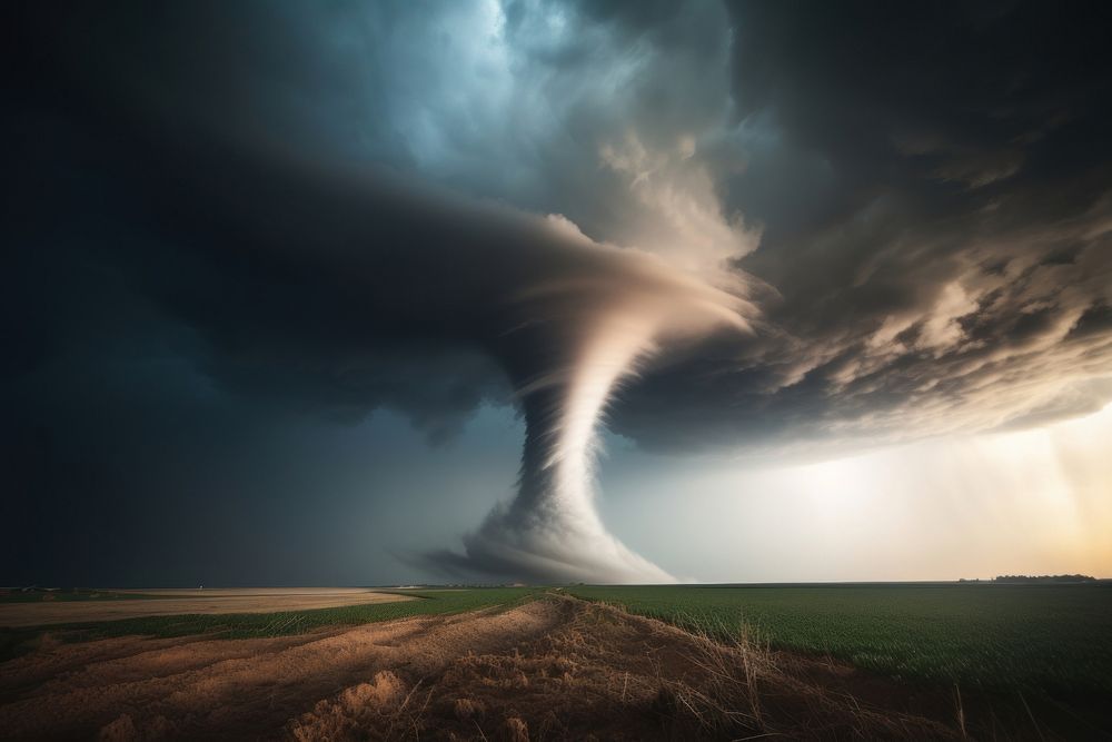 Outdoors tornado nature storm. AI generated Image by rawpixel.