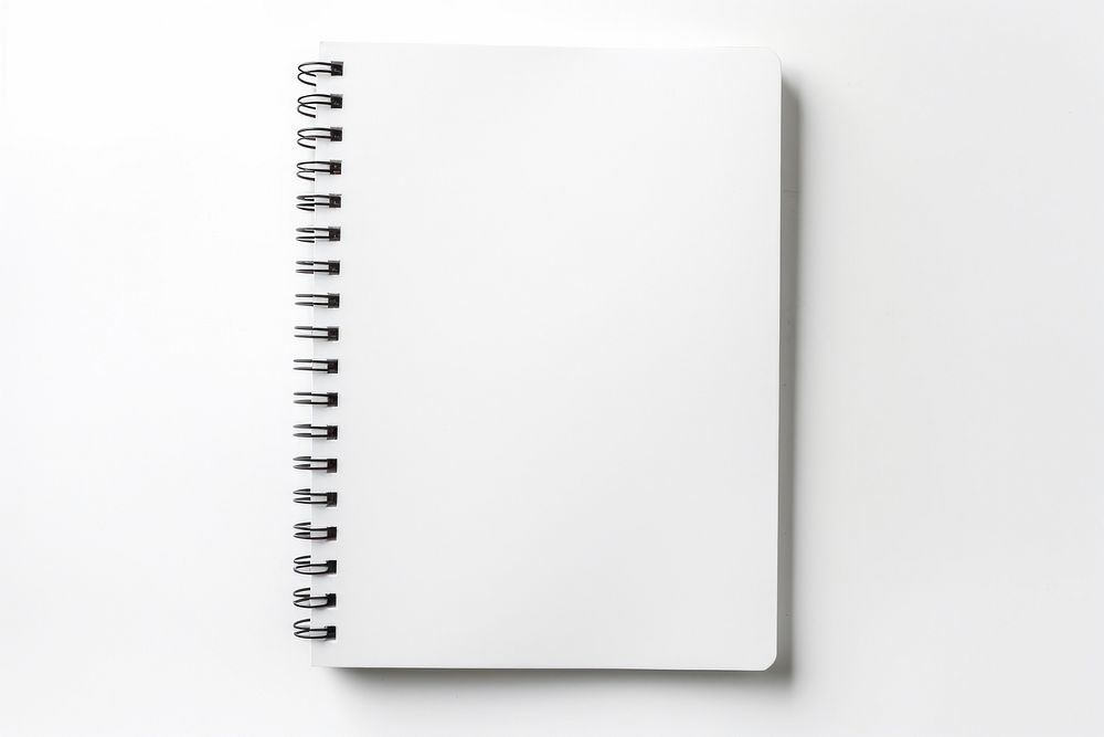 Diary white page white background. 