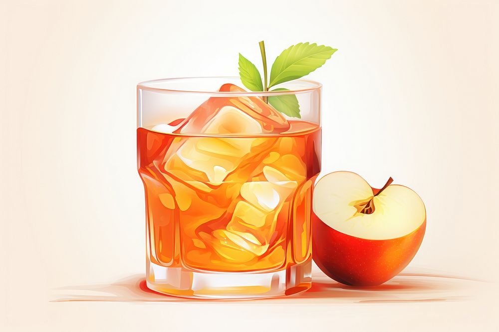 Cocktail drink fruit apple. AI generated Image by rawpixel.