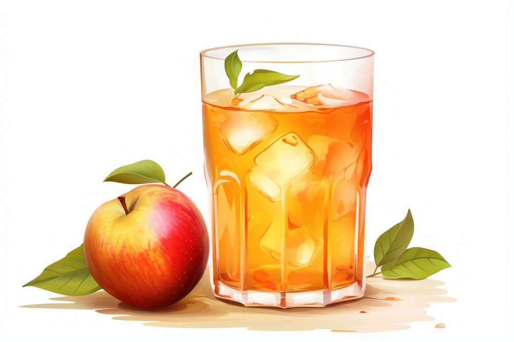 Apple cocktail drink fruit. AI generated Image by rawpixel.