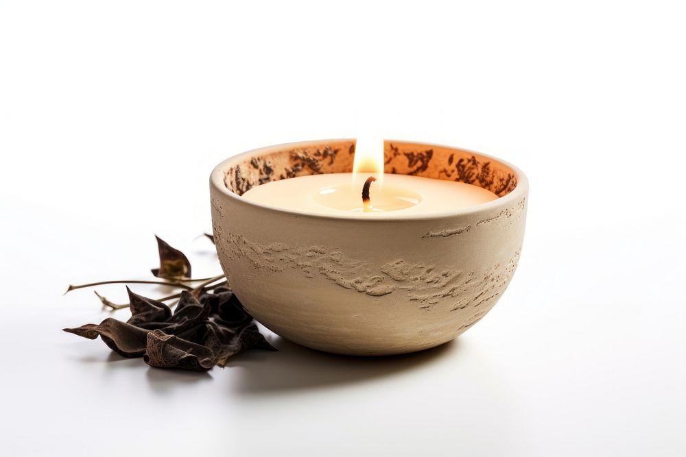 Candle porcelain flowerpot lighting. AI generated Image by rawpixel.