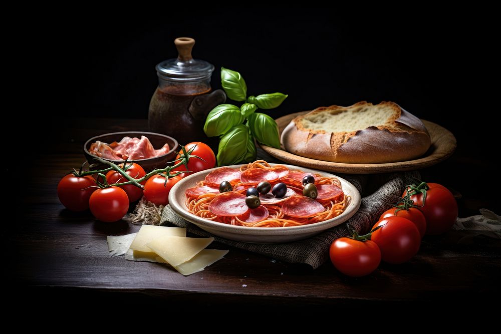 Food vegetable tomato bread. AI generated Image by rawpixel.