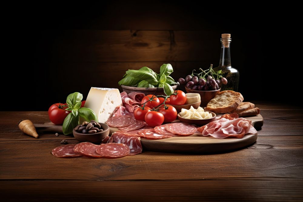 Food cheese meat meal. AI generated Image by rawpixel.