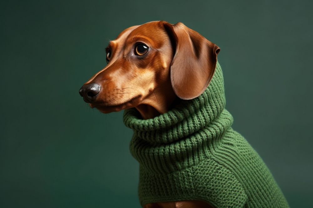 Sweater dachshund animal mammal. 