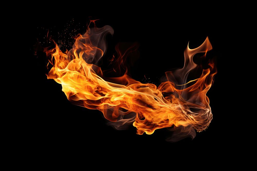 Flame fire exploding darkness. AI generated Image by rawpixel.
