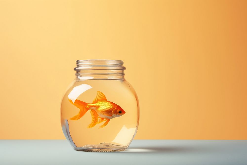 Goldfish animal jar transparent. AI generated Image by rawpixel.