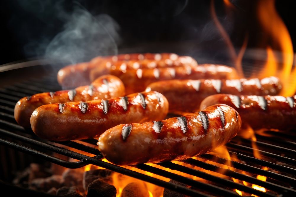 Grilling food sausage cooking. AI generated Image by rawpixel.