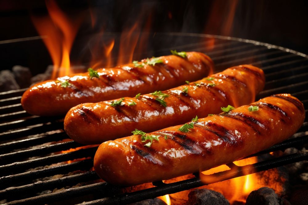 Grilling food sausage cooking. AI generated Image by rawpixel.