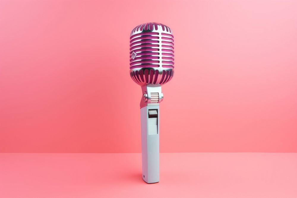 Microphone technology karaoke purple. AI generated Image by rawpixel.