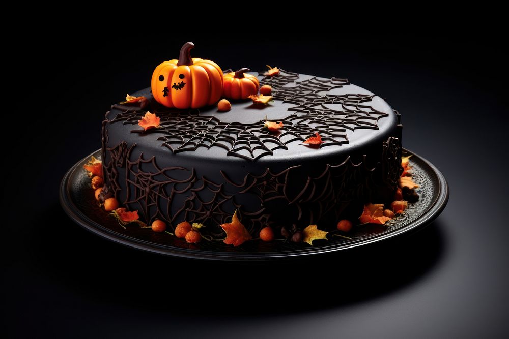 Cake halloween dessert black. AI generated Image by rawpixel.