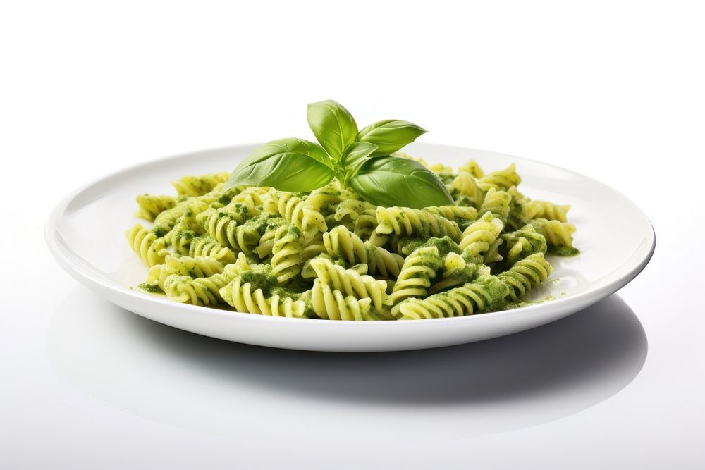 Pasta plate food white background. 