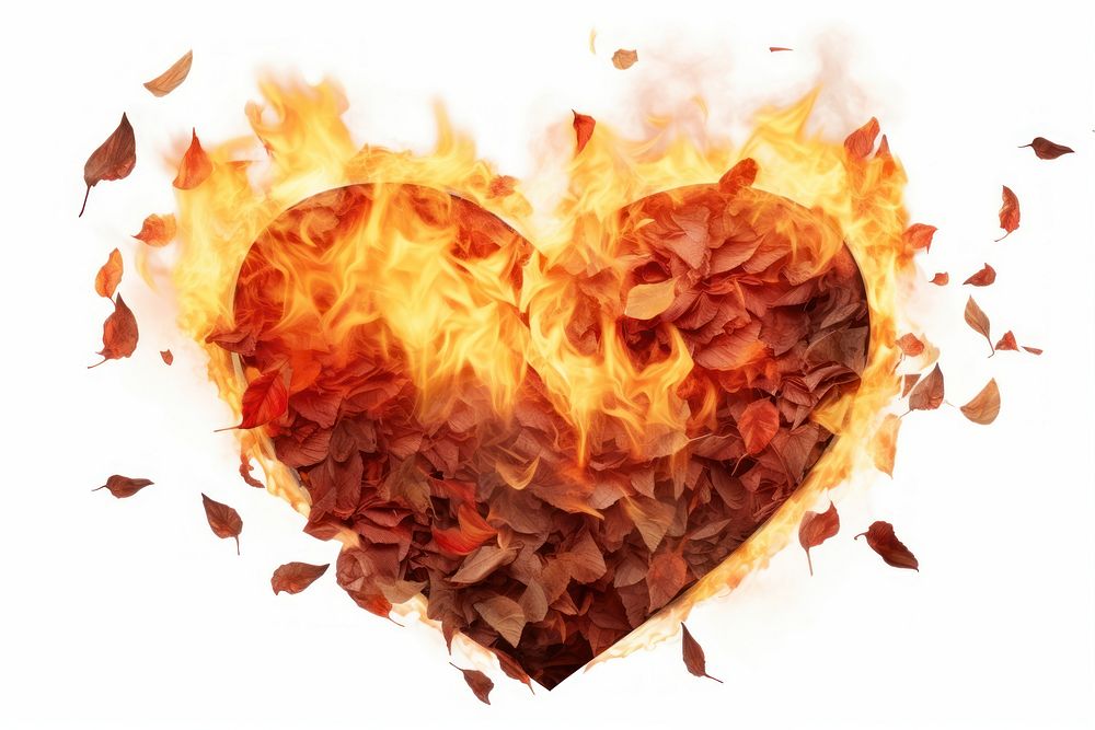 Fire love white background glowing. AI generated Image by rawpixel.