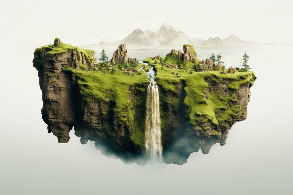 Land landscape waterfall outdoors. AI generated Image by rawpixel.