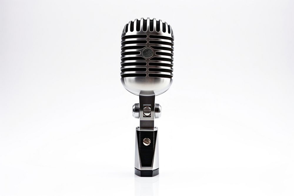 Microphone white background performance technology. 