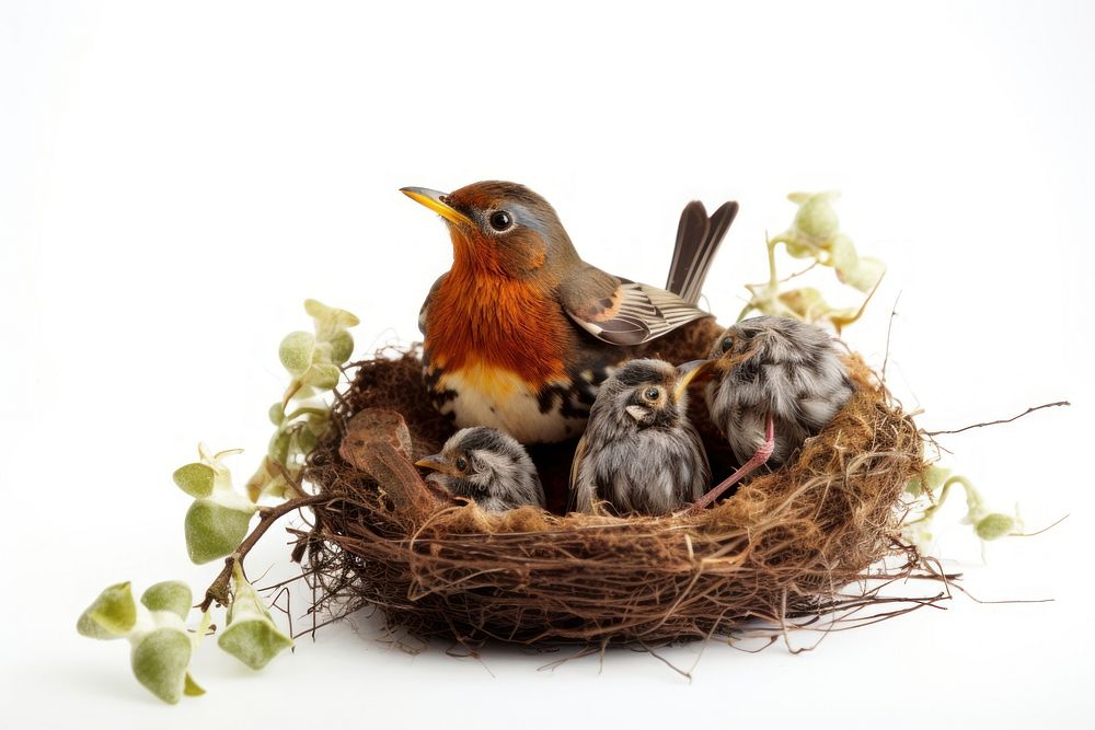 Bird nest animal beginnings. AI generated Image by rawpixel.