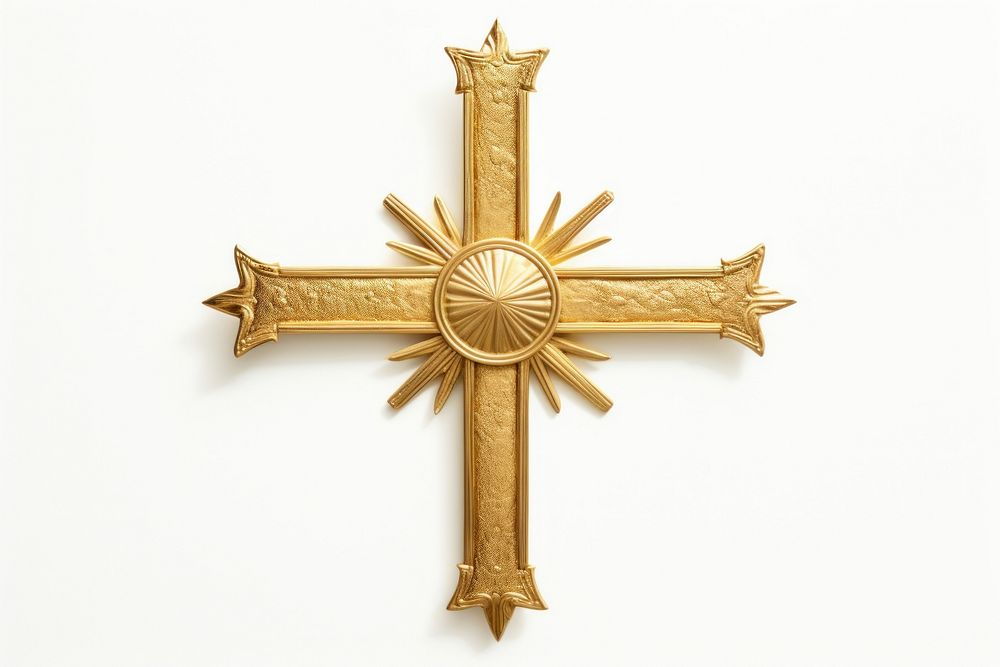 Cross crucifix symbol gold. AI generated Image by rawpixel.