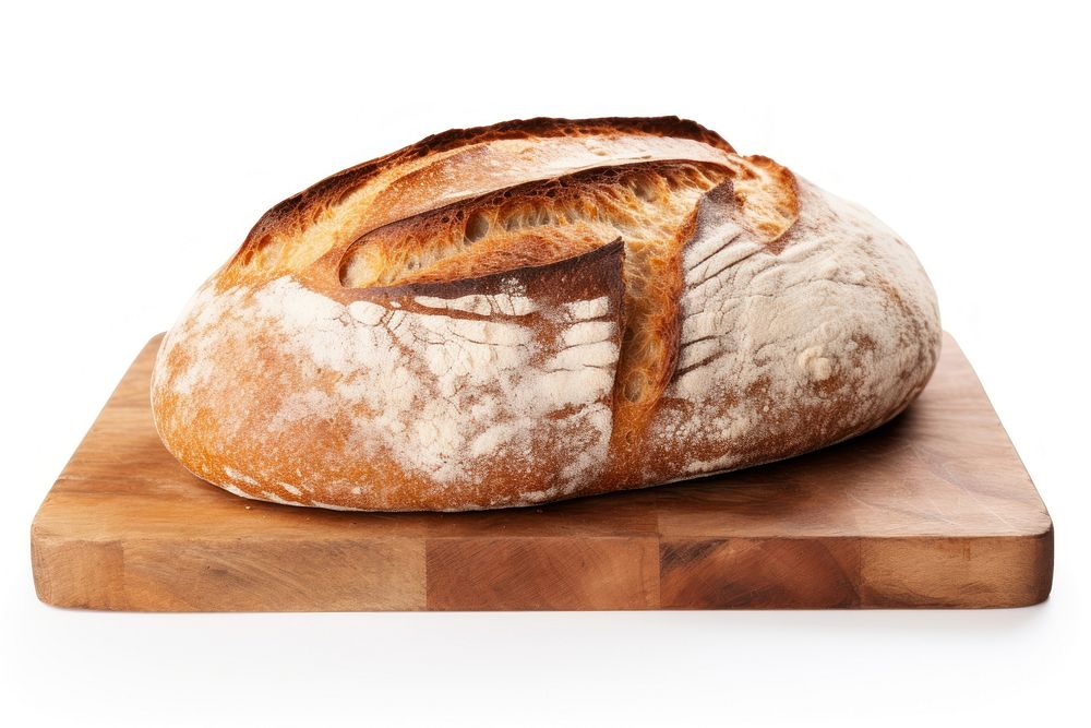 Bread sourdough food white background. AI generated Image by rawpixel.