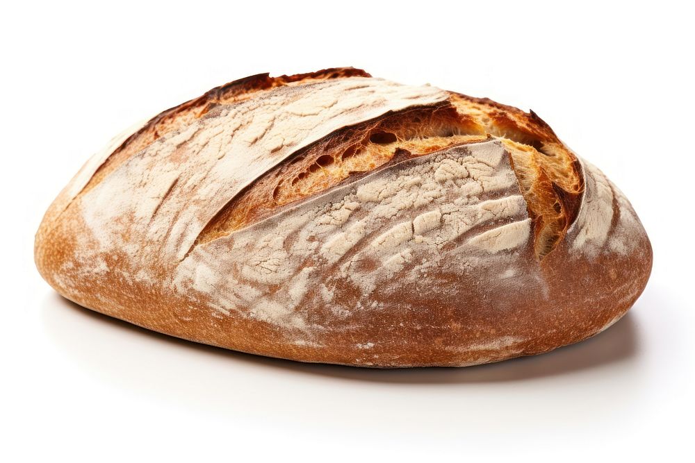 Bread sourdough food white background. AI generated Image by rawpixel.