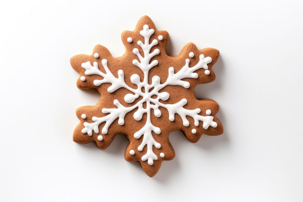 Cookie gingerbread snowflake dessert. AI generated Image by rawpixel.