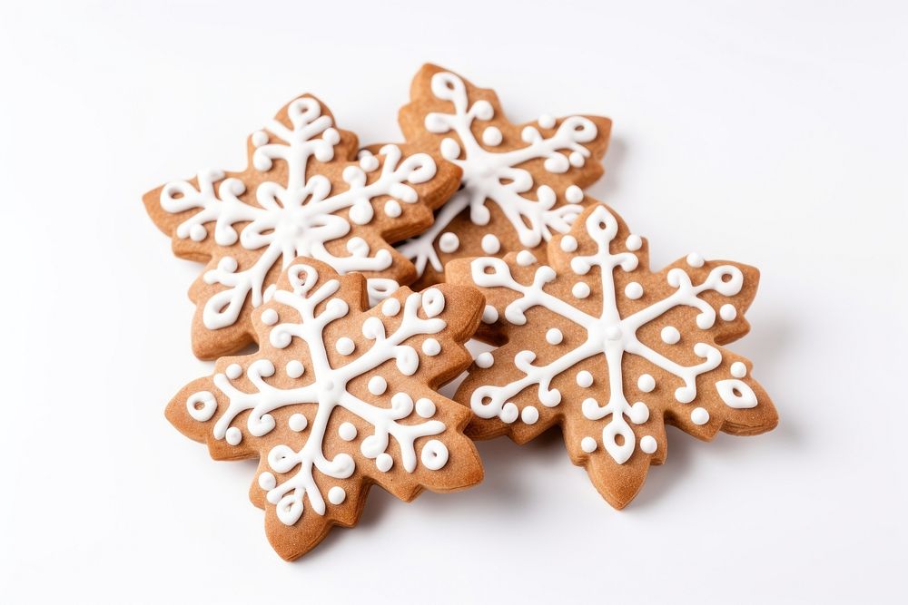 Cookie gingerbread snowflake dessert. 