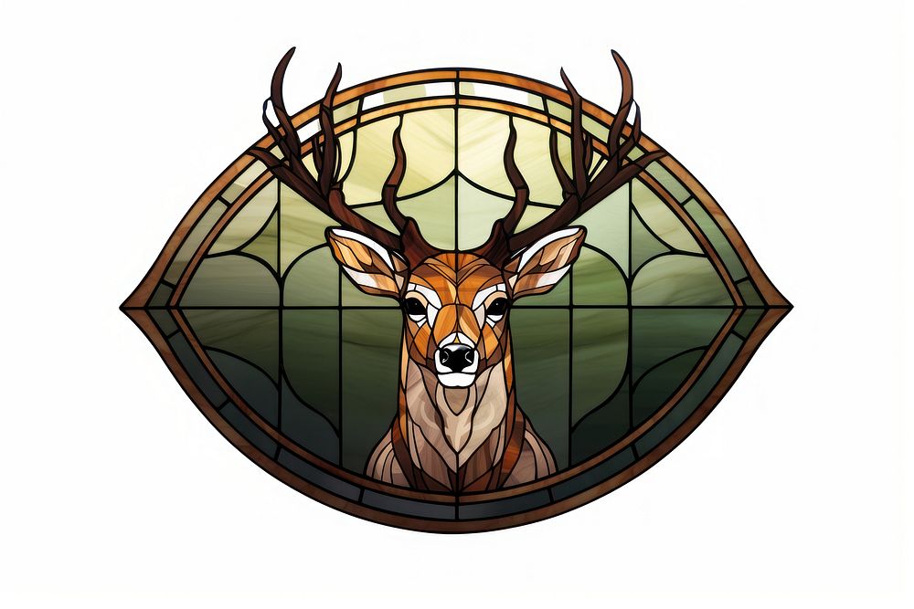 Animal mammal glass deer. AI generated Image by rawpixel.