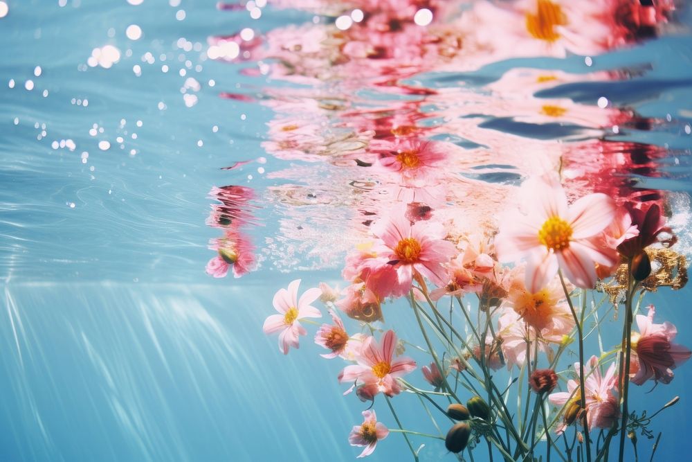 Flower backgrounds underwater outdoors. 