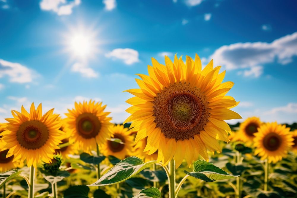 Sunflower nature landscape outdoors. AI generated Image by rawpixel.