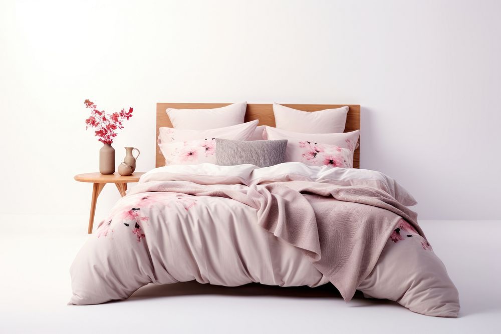 Bedroom furniture cushion blanket. AI generated Image by rawpixel.
