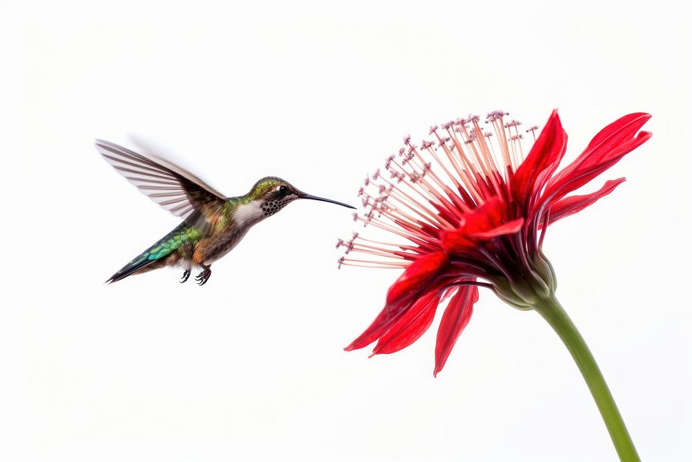 Hummingbird flower animal plant. 