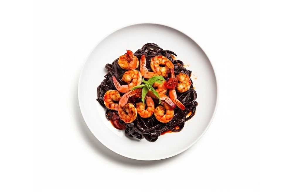 Shrimp plate seafood pasta. AI generated Image by rawpixel.