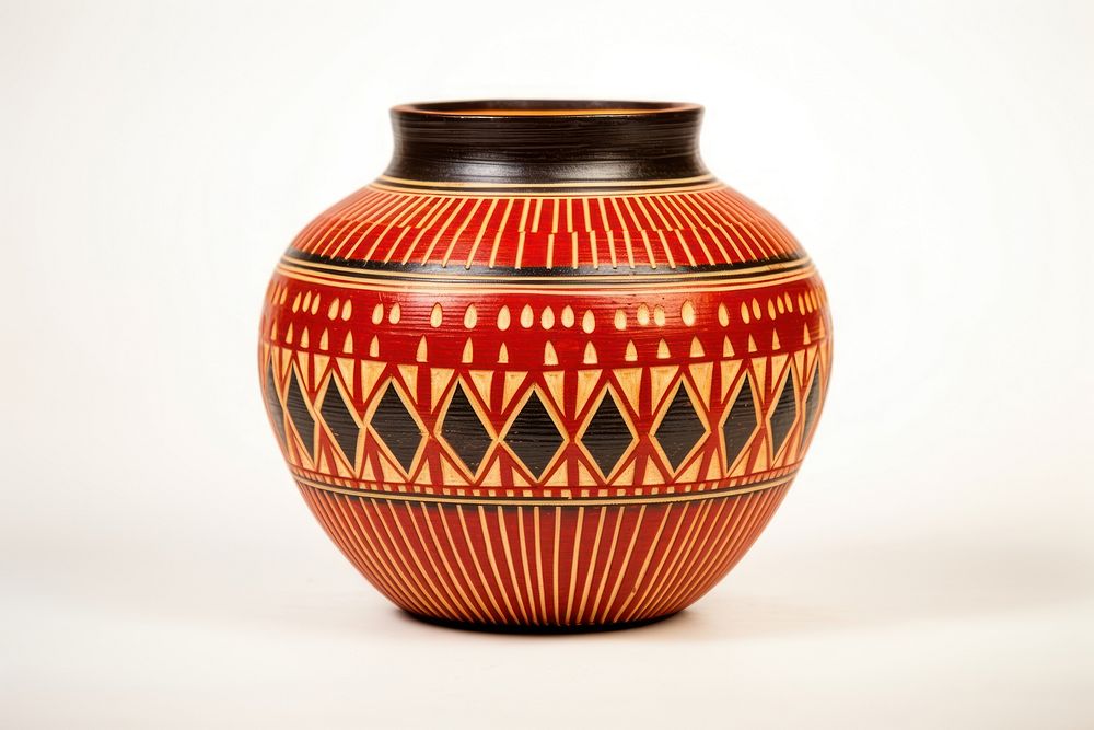 Pottery vase earthenware container. 