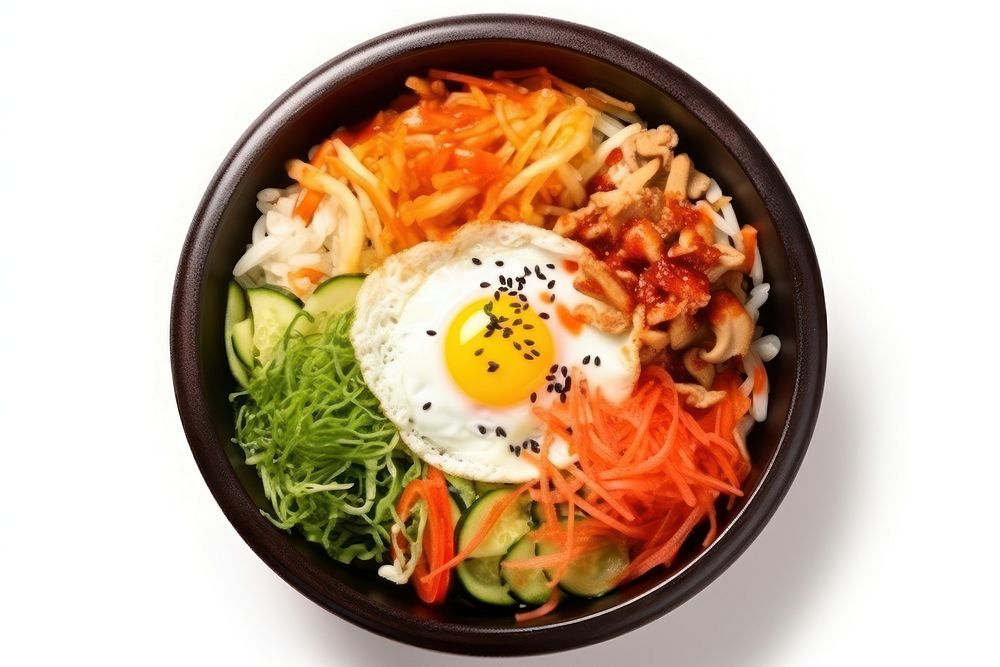 Bowl plate food egg. 