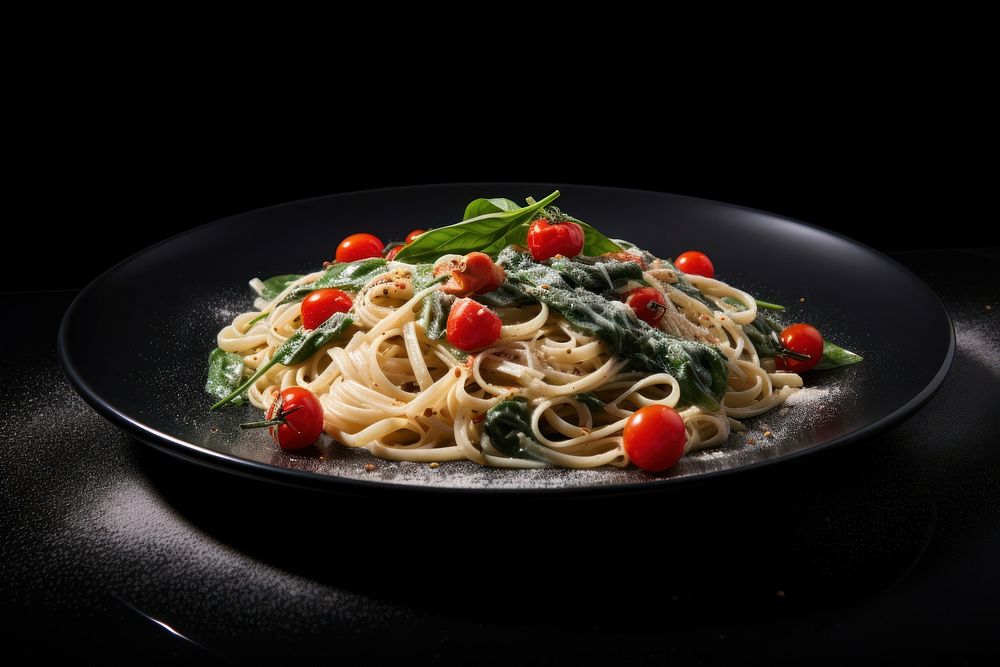 Pasta plate spaghetti tomato. AI generated Image by rawpixel.