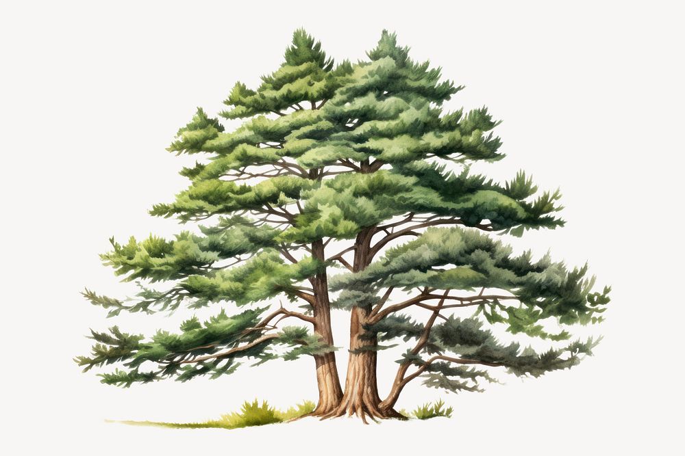 Tree pine drawing sketch. AI generated Image by rawpixel.
