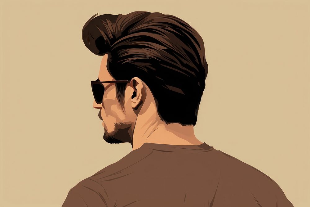 Sunglasses portrait drawing sketch. AI generated Image by rawpixel.