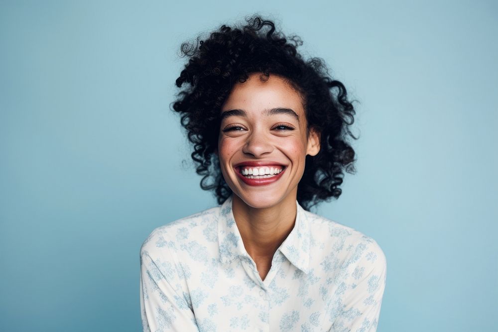 Laughing portrait smiling adult. 