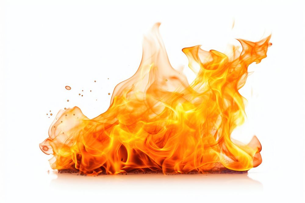 Fire bonfire flame white background. AI generated Image by rawpixel.