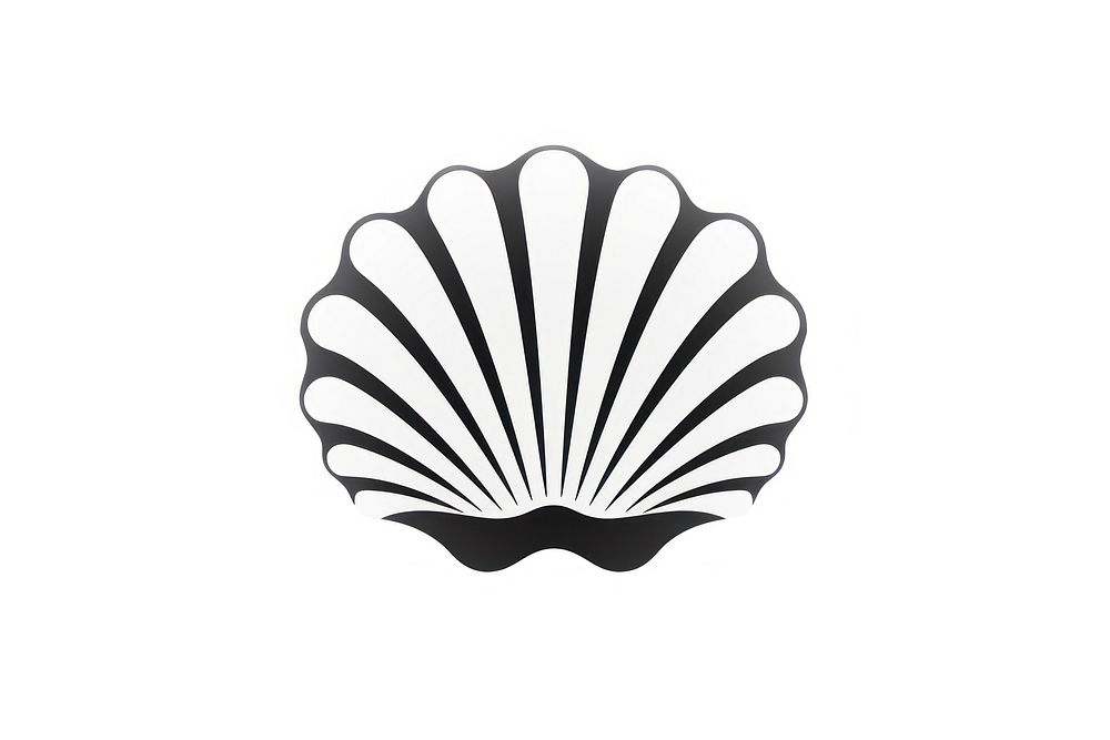 Seashell clam logo white background. AI generated Image by rawpixel.
