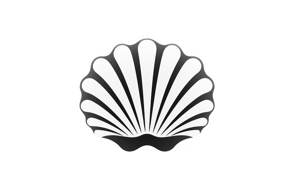 Seashell clam logo white background. 