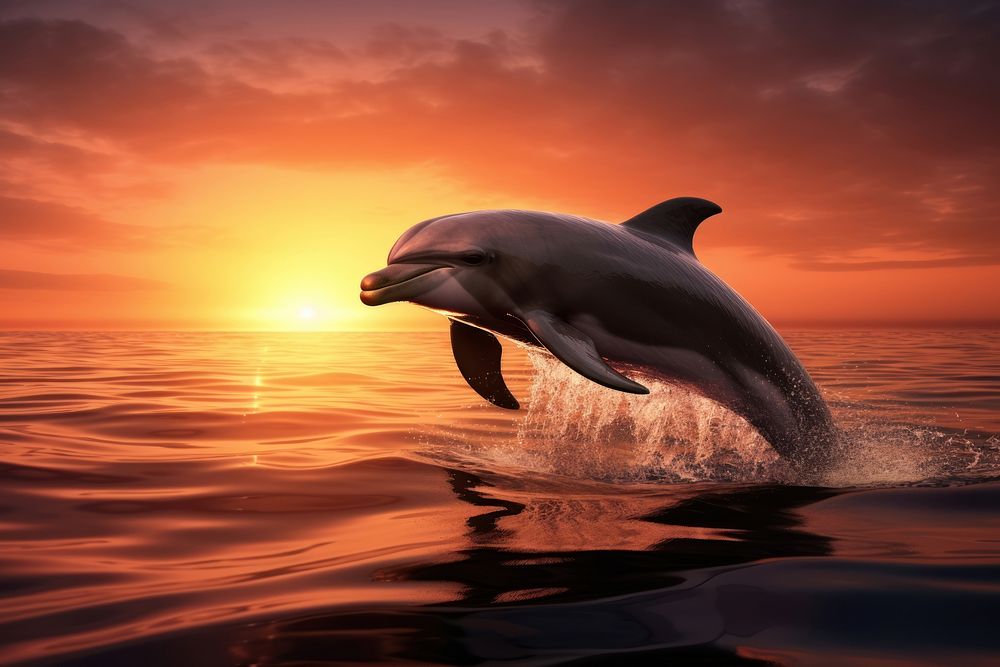 Dolphin outdoors animal mammal. AI generated Image by rawpixel.