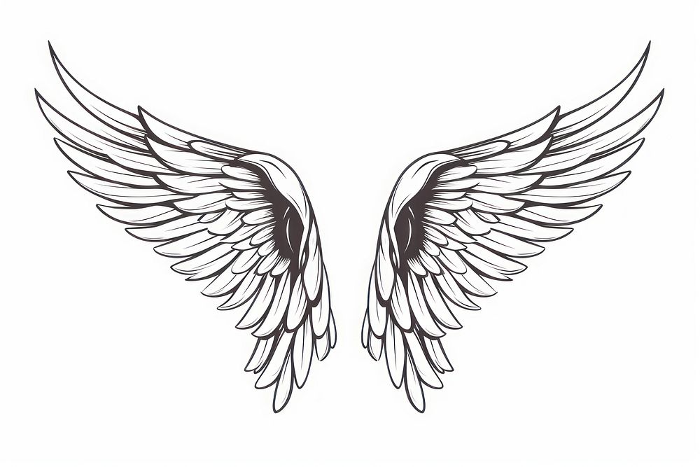 Drawing sketch angel white. AI generated Image by rawpixel.