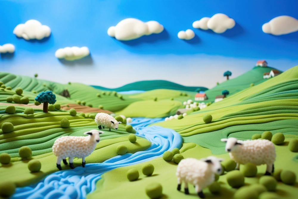 Sheep medication landscape livestock. AI generated Image by rawpixel.