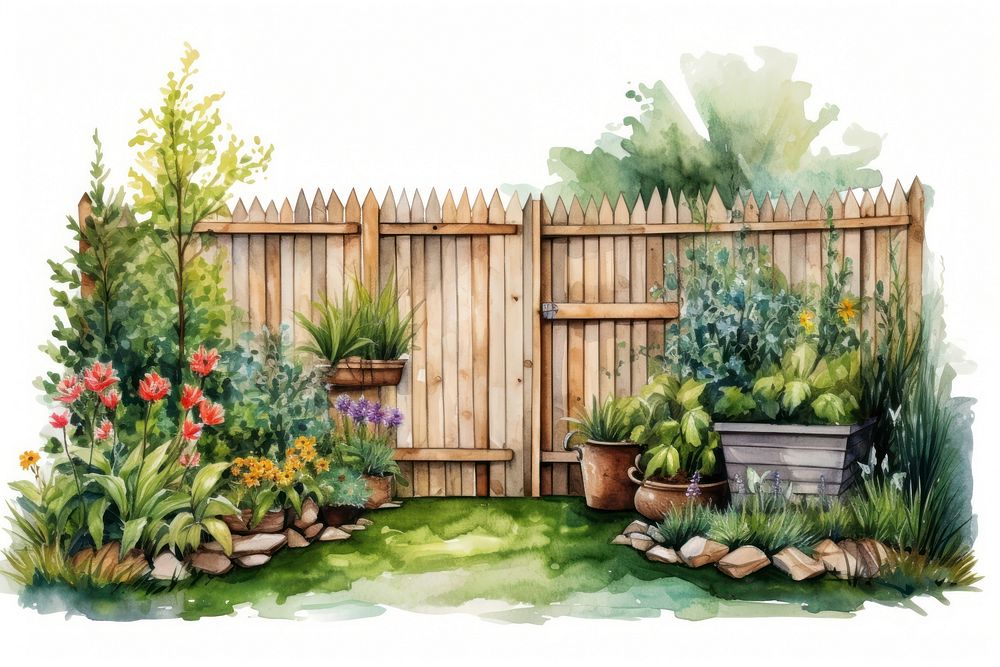 Backyard garden outdoors fence. AI generated Image by rawpixel.