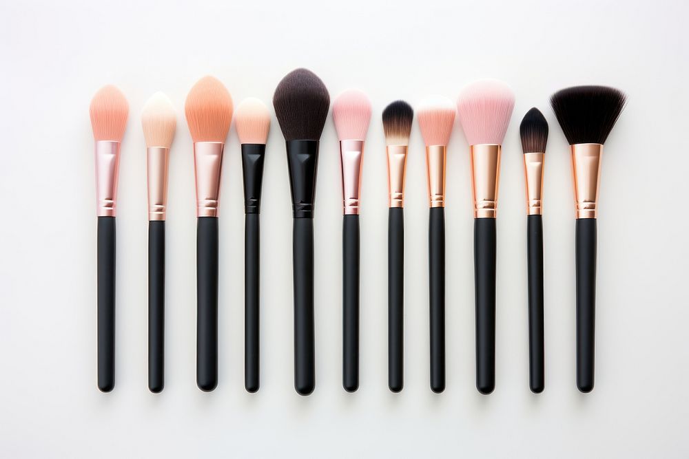 Brush cosmetics tool arrangement. AI generated Image by rawpixel.